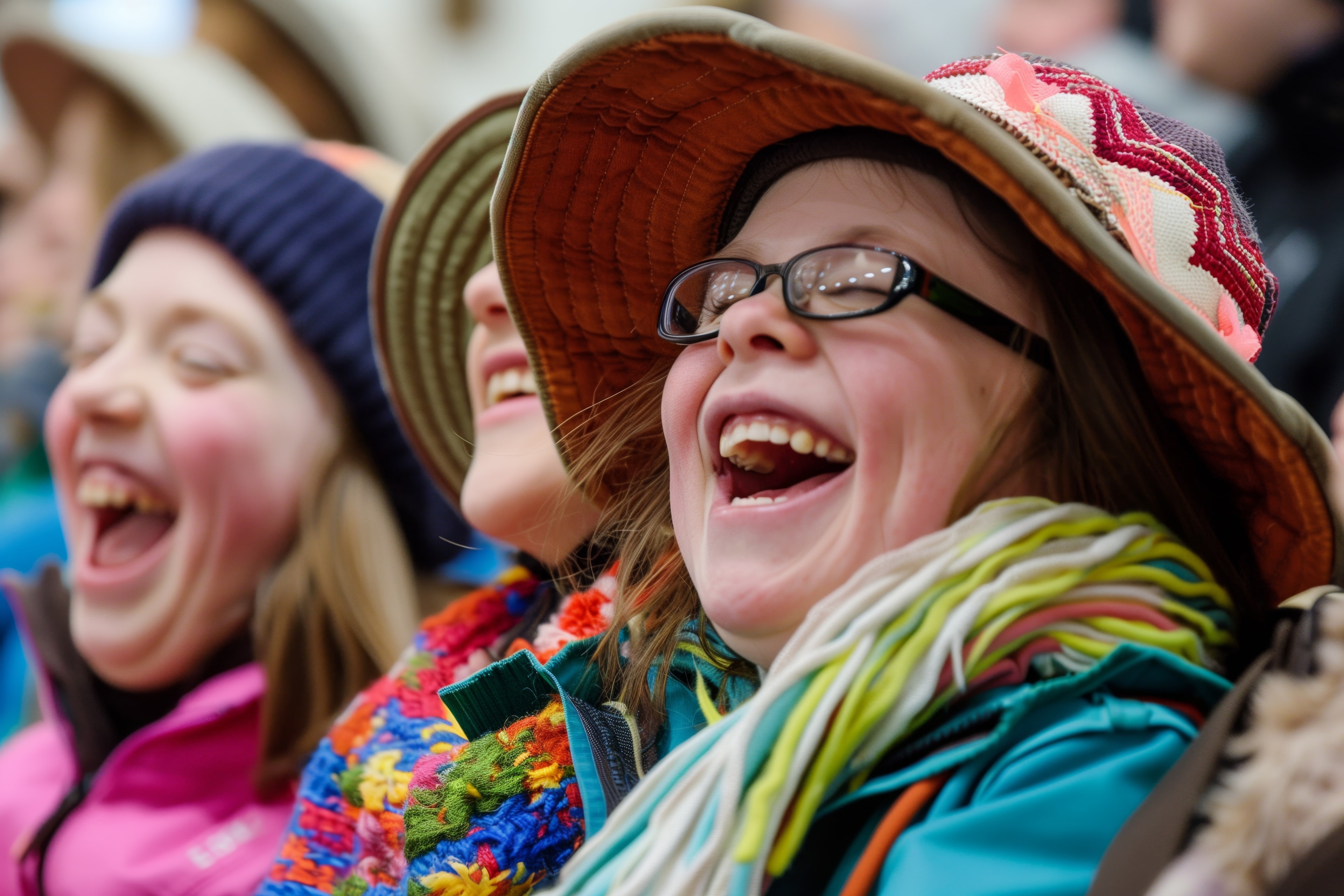 People with disabilities laughing and enjoying community together